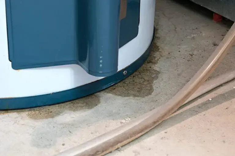 Water collected around the base of a tank water heater